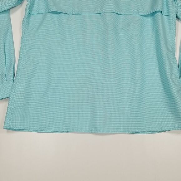 Cabelas Shirt Womens Large Button-Down Regular Fit Long Sleeve Green White - Picture 7 of 10